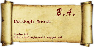 Boldogh Anett névjegykártya