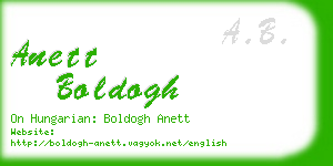 anett boldogh business card